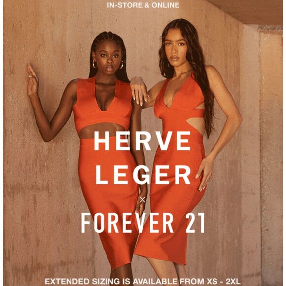 NWOT Hervé Léger x Forever 21 Electric Pink Bandage Sleeveless V Crop Top Size L - Picture 2 of 9